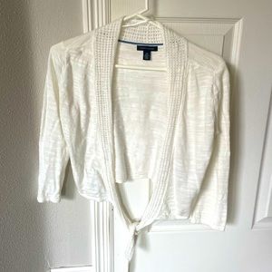 Tommy Hilfiger cardigan sweater white front tie small